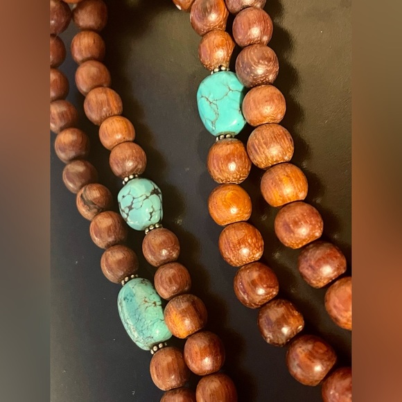 Silpada Turquoise and Wood Sterling Silver Toggle Necklace - Picture 3 of 9